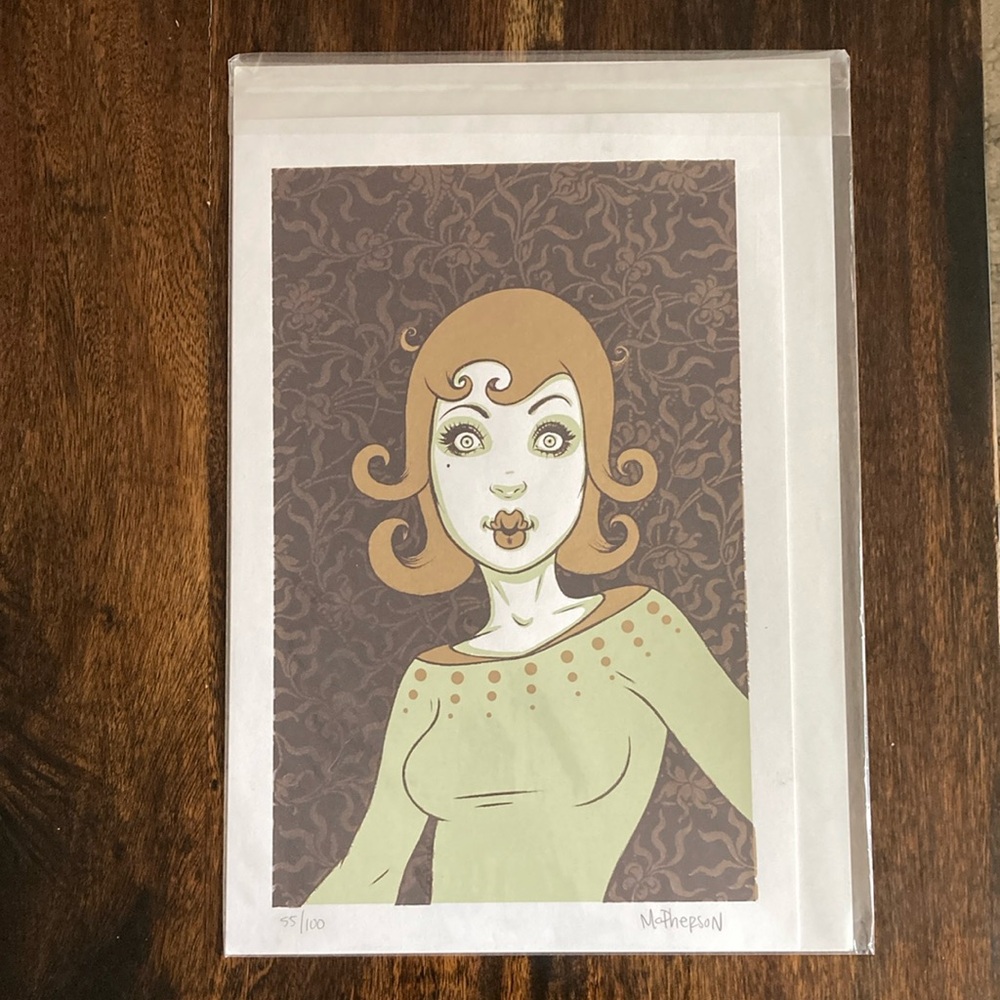 Tara McPherson Super Rare Signed Art Print OOPS! #55/100 Baby Tattooville 2007